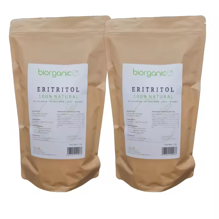 Eritritol 100% natural, pack 2Kg – Biorganic  KETO  ZERO CALORIAS - 1