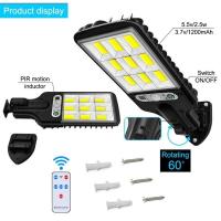 LED Solar street lamp Indoor Outdoor Waterproof Human Body Sensor Lamp Light with Remote Control Camping Garden Courtyard Linear Lighting - details 5