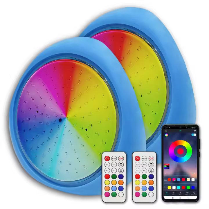 LED ATOMANT Luz piscina LED sumergible RGB 10W IP68 con control remoto y APP Bluetooth, Lámpara decorativa impermeable para instalación en superficie, Iluminación multicolor - 1