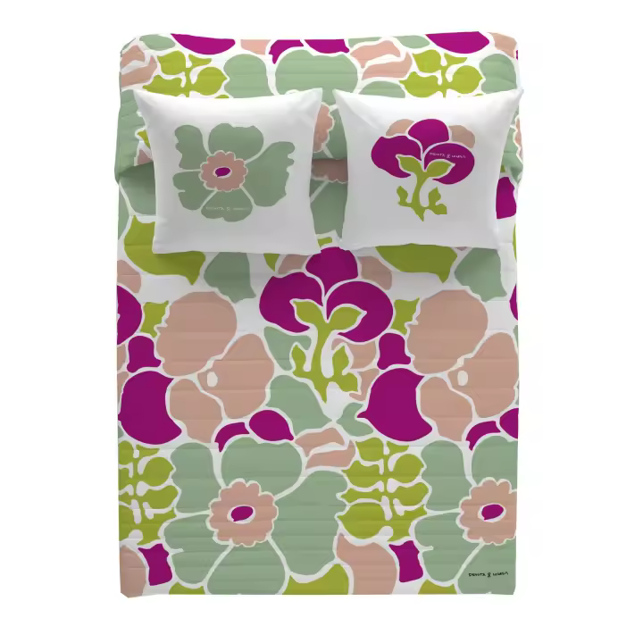 COLCHA BOUTI 100% ALGODÓN ANEMONA COLOR DEVOTA & LOMBA FABRICADO EN ESPAÑA - 1
