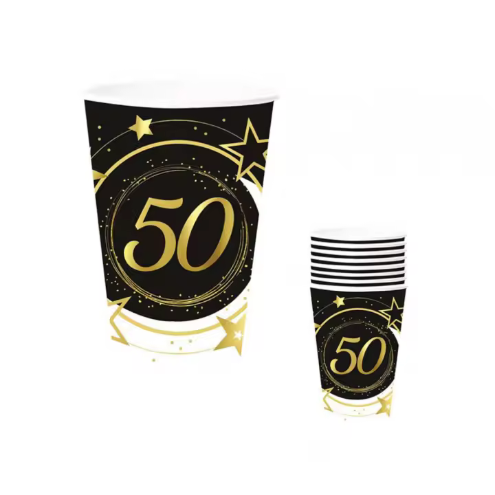 Guirca Pack de 6 Vasos 50 Años Cumpleaños y Aniversarios de 240 ml (90 cm) - 1