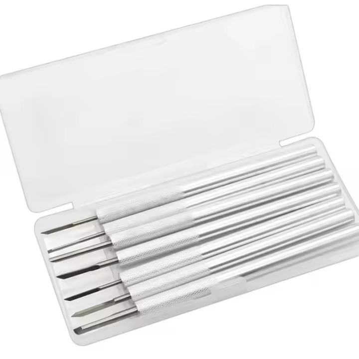 Set De 7 Herramientas De Grabado Miniatura Para Coche Y Madera Cuchillo De Grabado De Oliva Herramienta De Grabado En Acero Inoxidable Para Trabajos De Madera - 1
