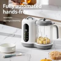 【🏰Corpus Christi】Triturador de alimentos para bebés 2 en 1, 1 litro de capacidad, 2 velocidades, automático, sin BPA, ideal para purés y alimentos infantiles, blanco - Incluye jarra graduada y cuchilla de acero - details 3