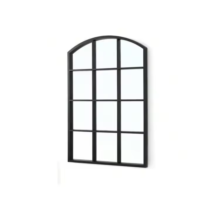 STARLEY-Espejo rectangular de pared con 12 ventanas, espejo decorativo de metal negro, se cuelga vertical u horizontalmente, 50 x 76 CM - 1