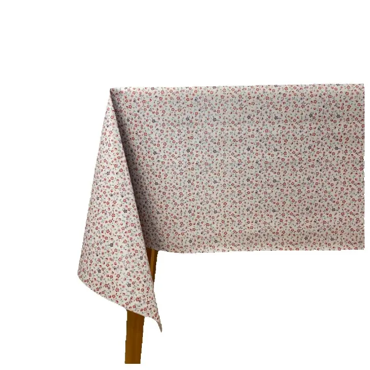 Hulehule Tex Mantel antimanchas de Hule - Color Marron, Verde, Gris con Estampado de Flores Rojas - ABELIA RED - 1