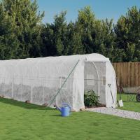 vidaXL Invernadero con Estructura Acero Invernáculo Vivero para Plantas Blanco - details 0