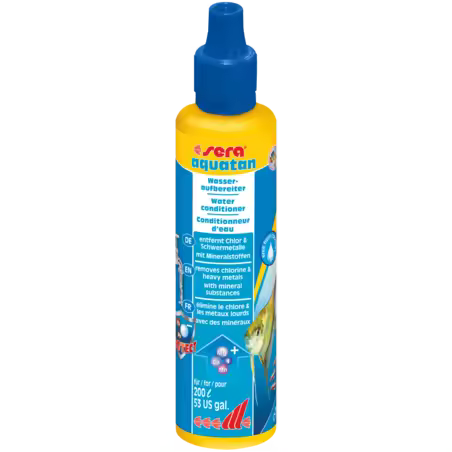 Acondicionador de Agua Sera Aquatan para Peces - Elimina Cloro y Cloramina - Aglutina Metales Pesados - Con Minerales - 1