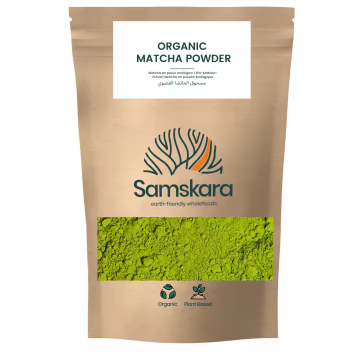 Matcha en Polvo BIO | Samskara | Grado Culinario Premium | Aumenta el Metabolismo | 500gr x 1 | Origen Japón | Usar para Lattes, batidos y pasteles 100% Matcha - LOTE 2024 Frescura garantizada - 1
