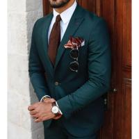 Nueva Llegada Traje De Hombre Sólido Dos Piezas Moda Casual Negocios Diarios Formal Chic Boda Traje De Tuxedo Slim Costura Homme - details 2