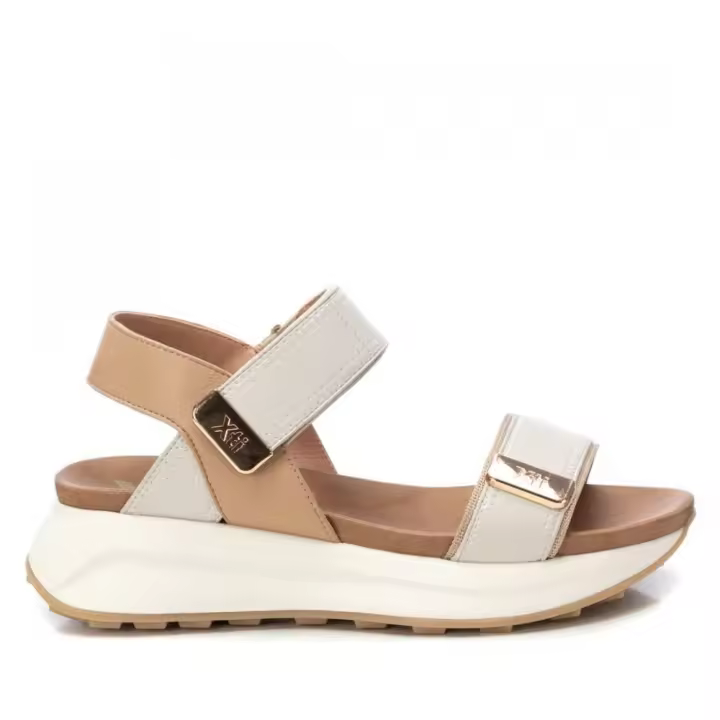 Sandalias plataforma mujer XTI 143874 03 SANDALIA PLATAFORMA VELCROS BEIGR 35743 25V - 1