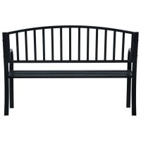 vidaXL Banco de jardín acero negro 125 cm - details 3
