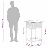 vidaXL Juego de bar de jardín de 3 piezas con cojines ratán PE negro - details 7