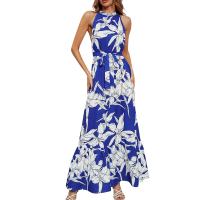 Vestido Largo Sin Mangas Para Mujer Estilo Oficina Lady Verano 2024 Nuevo Moda Impresión Cuello Redondo Ropa Feminina - details 1