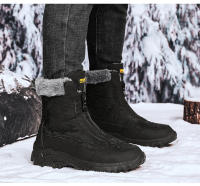 Botas De Invierno Impermeables Para Hombre Con Peluche Caliente Antideslizantes Altas Botas De Camuflaje Para Exteriores Y Senderismo - details 10