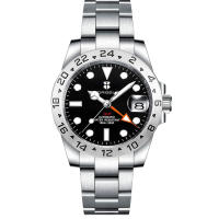 Reloj De Pulsera Mecánico De Lujo Corgeut NH34 Negro Acero Inoxidable GMT Con Cristal De Zafiro Reloj De Moda Para Hombre - details 2