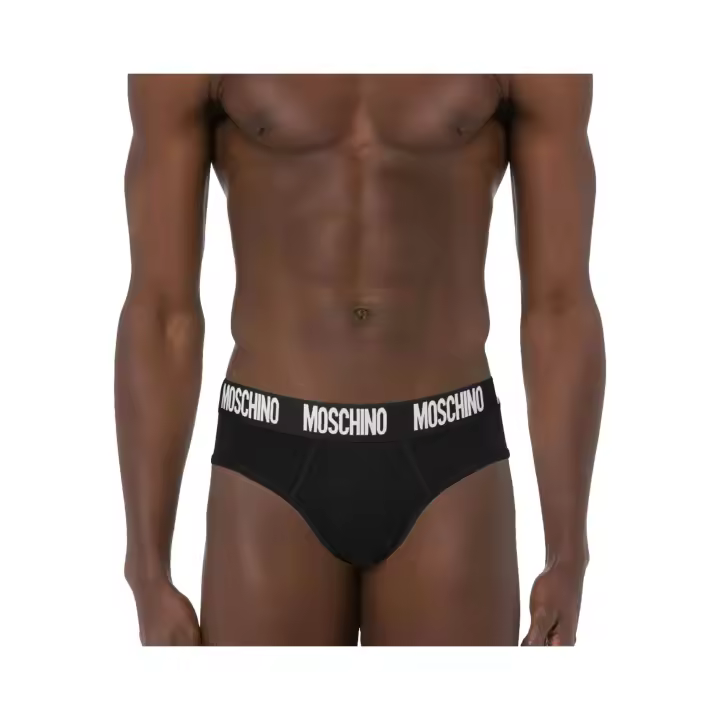 MOSCHINO - Pack 2 Slips con Logo en Contraste de Algodón Supima - 1