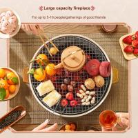 Parrilla Portátil De Acero Inoxidable Para Barbacoa Al Carbón Estilo Coreano Con Soporte Redondo Antideslizante Para Camping Al Aire Libre - details 4