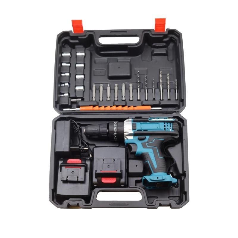 Set de taladro percutor inalambrico, con 2 baterias 21V 1,5 Ah, 25+3 Ajuste de Par, 2 Velocidad, Don Feliz
