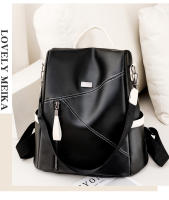 Mochila De Cuero Suave Para Mujer Antirrobo Con Cierre De Cremallera Casual Para Escuela Bolsa De Hombro Sencillo Verano - details 3