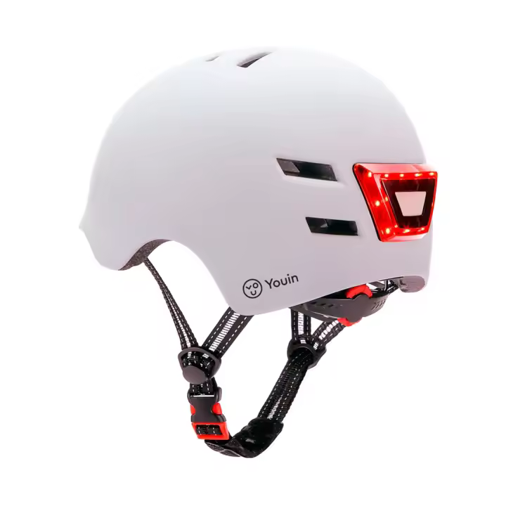 Casco homologado con LED frontal y trasero Talla L Blanco ZP - 1