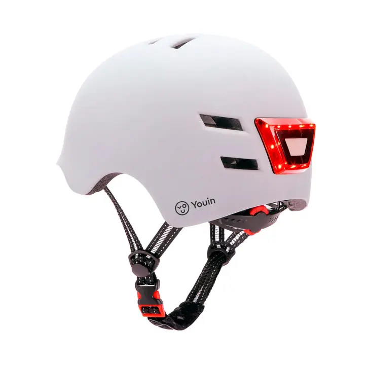 Casco homologado con LED frontal y trasero Talla L Blanco ZP - 1