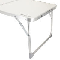 Aktive - Mesa baja plegable camping, color crema, 60x40x25 cm, patas y tablero plegables, máx. 20 kg, aluminio y madera MDF, antideslizante, antivuelco, plegado compacto, mesa portátil, resistente y duradera, cierre de seguridad, asa de hombro y de mano - details 2