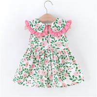 Conjunto De Vestido Y Bolso Para Bebé Niña Verano Estampado De Flores Sin Mangas Cuello Alto Princesa Ropa Infantil Talla True Fit - details 4
