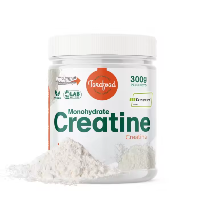 Creatina Creapure Monohidrato en Polvo | 300G | Sabor Neutro | Aumento de Masa Muscular y Resistencia | Gran Solubilidad | 100% Vegana | TORAFOOD - 1