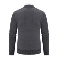 Chaqueta De Punto Para Hombre 2023 Cuello Erguido Gruesa Y Cálida Cardigan Suéter Casual Abierta Por Cremallera Manga Larga - details 24