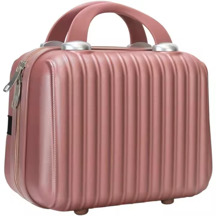 Estuche de viaje para maquillaje, organizador rígido de cosméticos, pequeño estuche para maquillaje, mini maleta de transporte retro de ABS para mujeres y niñas - 1