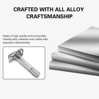 Afeitadora De Seguridad Profesional Con Doble Faja Para Hombres Y Mujeres Caja Delicada Con Portador De Cuchilla Accesorios De Estilo Barbería Material De Acero Inoxidable - details 6