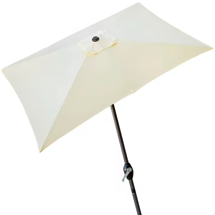 Aktive - Sombrilla balcón 300x200 cm, sombrilla rectangular, crema o antracita, tejido poliéster reforzado 160 gr, estructura aluminio, 6 varillas, mástil Ø48 mm, sistema manivela, resistente, ventilación superior, parasol terraza - 1