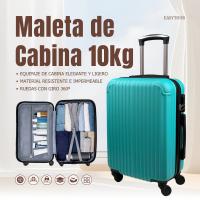 Maleta Avión Equipaje de Mano Viaje Cabina Trolley ABS Rígida 4 Ruedas Maleta de cabina rigida con asa telescopica 55x35x20CM - details 0