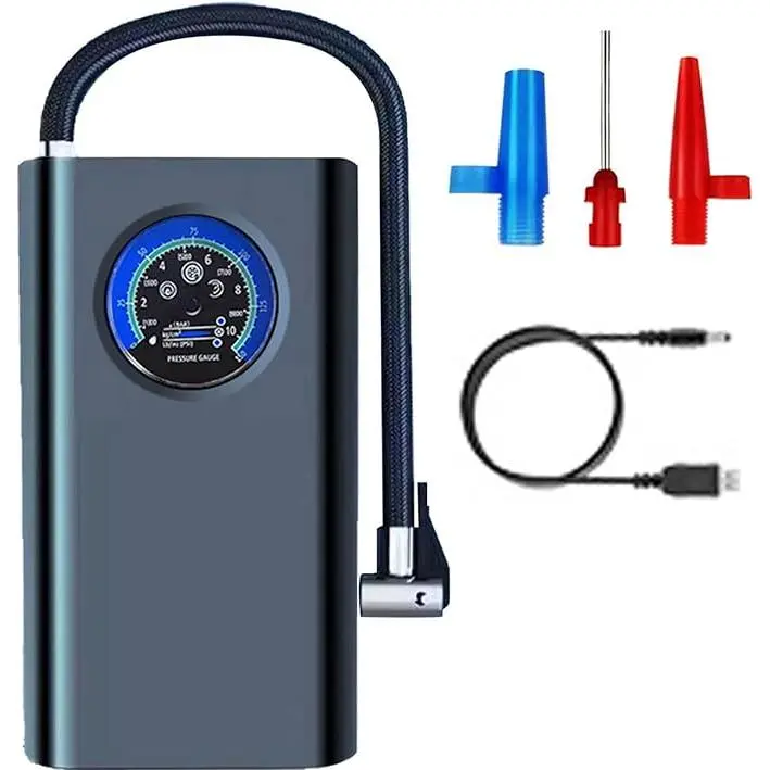 Inflador de ruedas, compresor electrico de aire para coche, inflador de neumaticos portatil para coches, bicicletas, globos, colchones, etc. MDHL - 1
