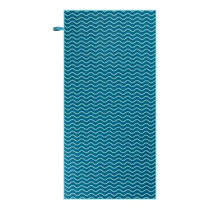 Toalla Microfibra,Toalla de gimnasio y fitness o uso en playa, 70 X 140 cm, Ligera y Secado rápido, Toalla de Baño con diseño original "Líneas Marino" - 1