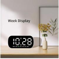 Reloj De Alarma Digital USB Potenciado Con Temperatura Fecha Doble Alarma Modo Nocturno Snooze Niveles De Brillo 5 12/24H LED Reloj - details 8