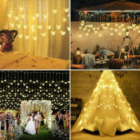 Cadena De Luces LED De 1 Pie Con 10 Luces Para Decoración De Fiestas Y Jardín Al Aire Libre Estilo Novedoso Tema Mariposa - details 2