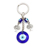 Llavero De Ojo De Suerte Con Mano De Fatima Y Mariposa Azul Para Coche Llavero Turco Con Ojo Maligno Para Hombres Y Mujeres Joyería EY138 - details 8