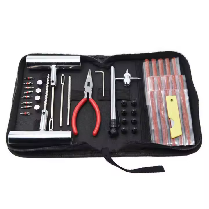 Kit De Reparación De Neumáticos Para Coche Y Motocicleta Herramienta De Estornudado 45 Piezas Accesorios De Automóvil Set De Tornillos Para Neumáticos - 1