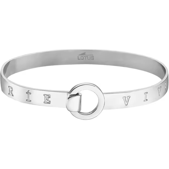 Pulsera Lotus Style Millennial Mujer | Acero Inoxidable con Frase “Vive, Sueña, Ama y Ríe” LS2025/2/5 - 1