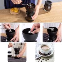 Molinillo Manual de granos de café con 2 frascos de Vidrio (11oz Cada one), rebaba de Cerámica, manivela - details 1