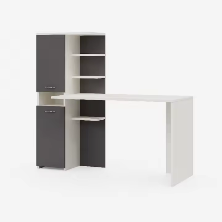 Scritorio Clio, Alglomerado de Melamina, Antracita, 150x60x135 cm - 1