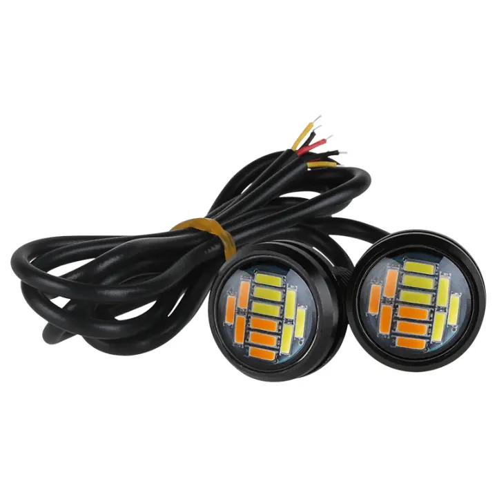 YiRui 2pcs Luz De Matrícula De Coche Durante El Día Con Señales De Cambio De Color Blanco Amarillo 23mm 4014 12SMD Para Automóviles - 1