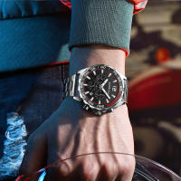 Reloj De Pulsera De Acero Inoxidable CRRJU Para Hombres Estilo Creativo Y Moda Con Dial Luminoso Y Cronógrafo Relogio Masculino - details 14