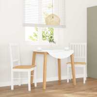 vidaXL Sillas de comedor 2 unidades madera maciza de caucho en color Blanco/Natural y claro/Marrón y claro y más | cómodas modernas ergonómicas para comedor cocina salón hogar - details 7