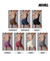 Conjunto de Yoga de una pieza para mujer, mono ajustado deportivo con espalda descubierta, pelele para realzar el trasero, mono corto para gimnasio y Fitness - details 6
