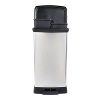 Curver Papelera de pedal doble Deco plateado 23L + 23L - details 4