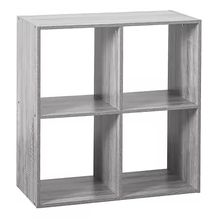 Estantería Madera gris con 4 compartimentos - 1