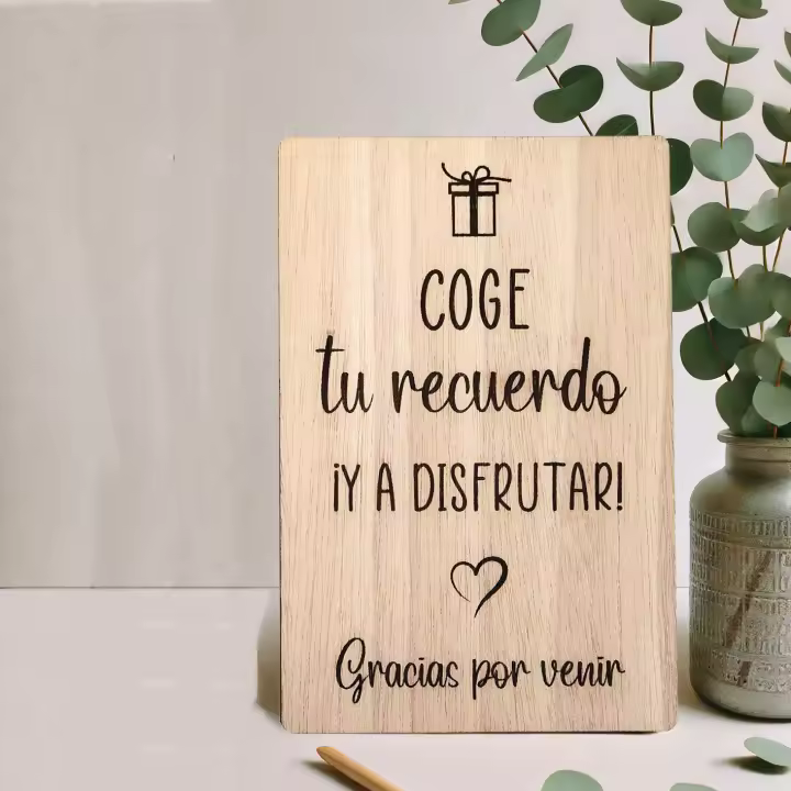 Carteles Rincones Boda (Candy Bar, en recuerdo...) | Decoración Boda para mesa Dulce, Candy Bar | 26 x 17 cm | Cartel Boda en madera| Lulamuk - 1