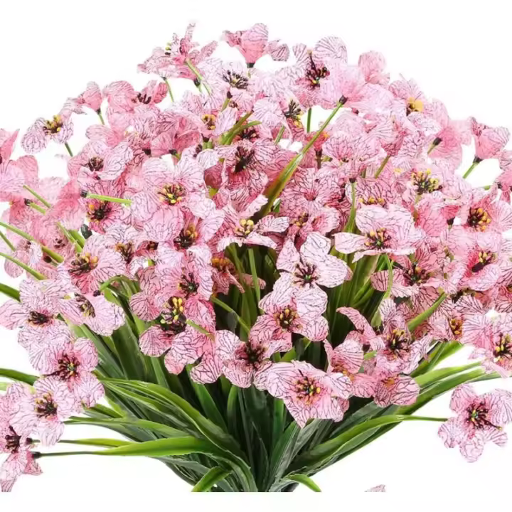 10 Bundles Fleurs Artificielles Extérieures Résistant aux UV Pas de Fade Faux Fleurs Violettes pour Intérieur Extérieur Plantes - 1